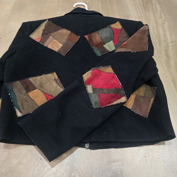 Colorful Patchwork Bomber Jacket - Picture 7 of 15